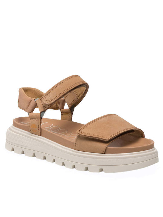 Timberland Anatomic Flatforms Leather Women's Sandals Tabac Brown