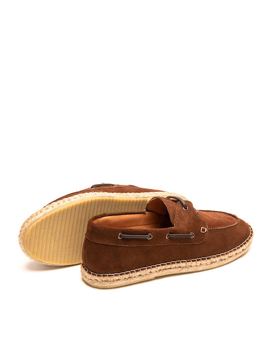 Din piele întoarsă Espadrile pentru bărbați în culoarea Tabac Brown