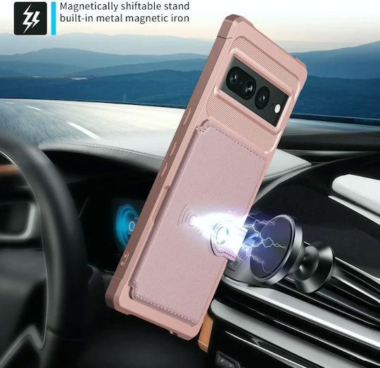 HappyCase Wallet Σιλικόνης 0.5mm Ροζ (Google Pixel 7 Pro)