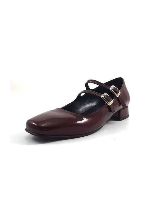 Pegabo Patent Leather Burgundy Heels with Strap