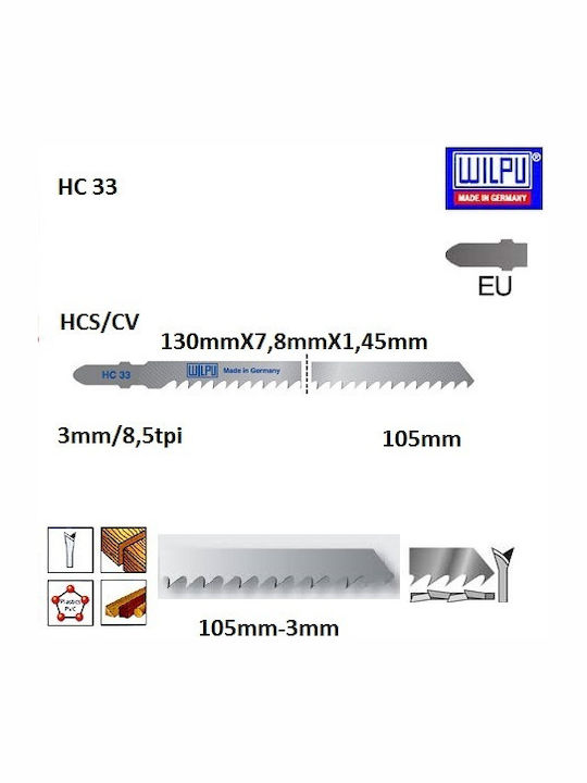 Wilpu 10881 Λάμα για Ξύλο 130mm