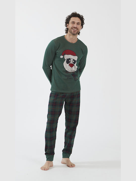 Crazy Farm Men's Winter Pajamas Set Green
