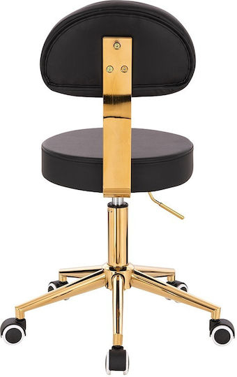 Salon Stools Wheeled Stool with Backrest Black ΧΡΥΣΌ-5420187