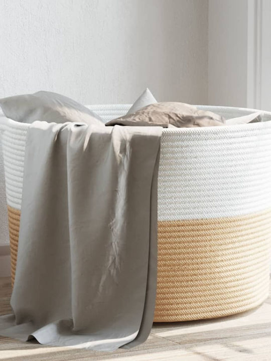 vidaXL Laundry Basket Fabric Folding 55x55x36cm Beige