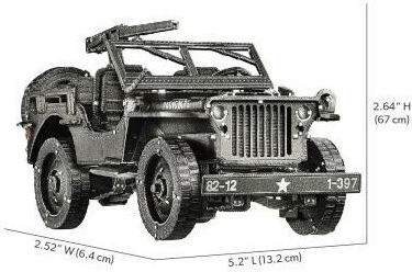 Piececool Παιχνίδι Κατασκευών Μεταλλικό Masina Militara Willys