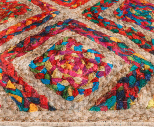 vidaXL Rutschfest Teppich Rechteckig Synthetisch,Polyester/Cotton/Leather Multicolour