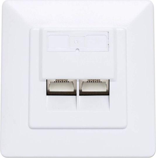 Intellinet Priză De Rețea Single RJ45 Cu Cadru Tip Cat6 În Culoare Albă 771917