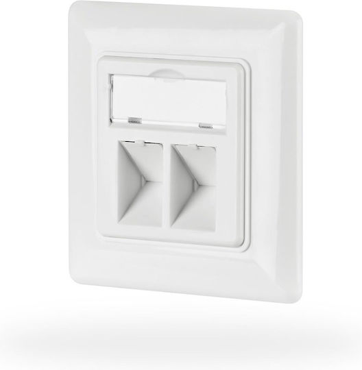 EFB Dublu Prize De Rețea RJ45 Cu Cadru În Culoare Albă EC020400001