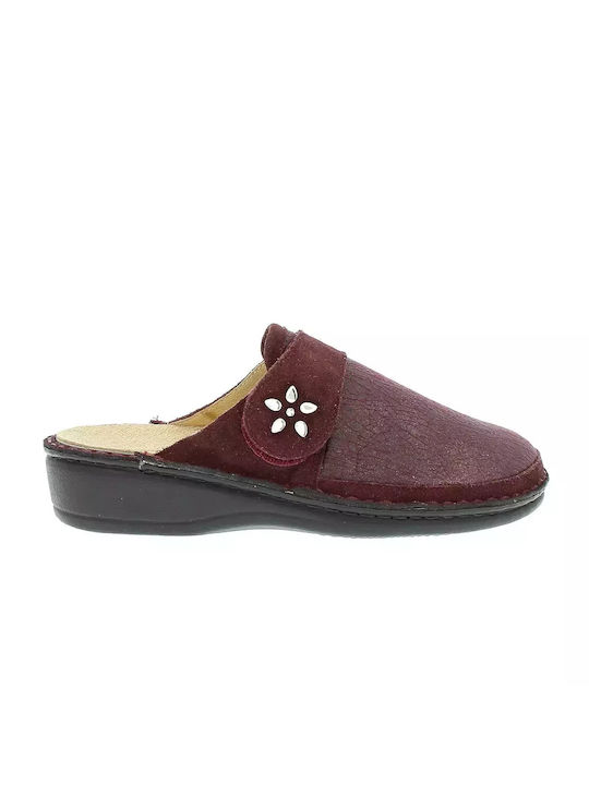 Emanuele Winter Women's Slippers in Burgundy color