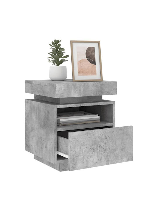 Bedside Tables Wooden Concrete Gray 2 Pieces 40x39x48.5cm