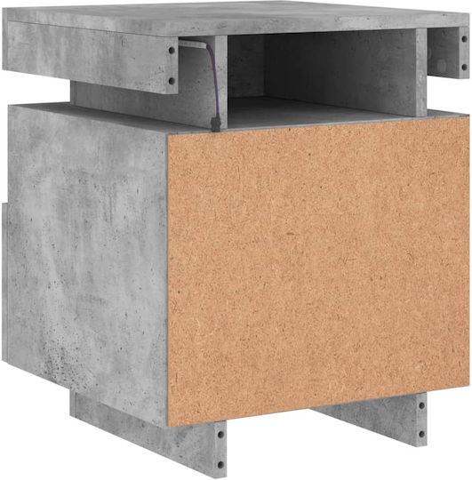 Κομοδίνα Ξύλινα Γκρι Σκυροδέματος 2τμχ 40x39x48.5cm