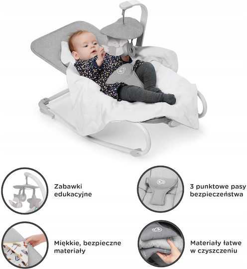 Kinderkraft Electric Relax pentru Bebeluși Felio 2 cu Vibrații Gri pentru Copil până la 9kg