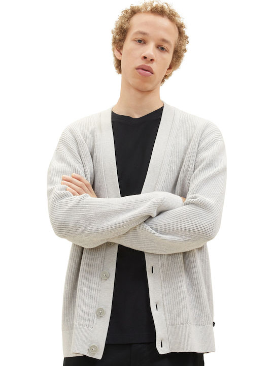 Cardigan Tricotat pentru Bărbați Men's Cardigans Light Stone Grey Melange