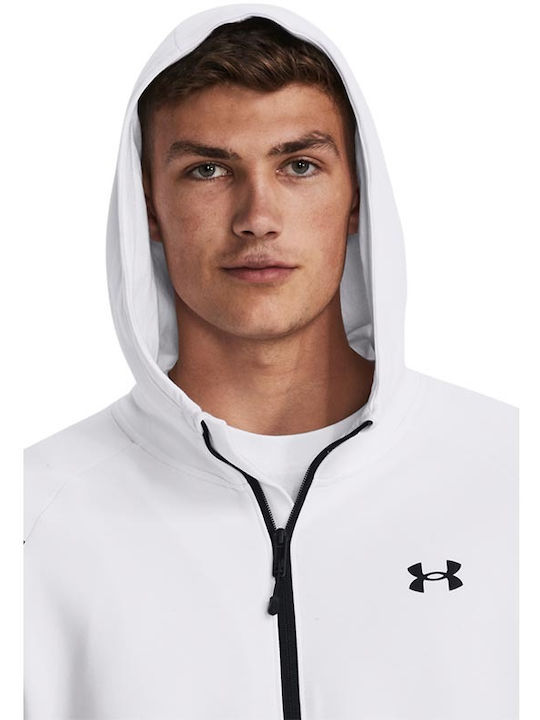Unstoppable Jachetă Bărbătească din Fleece cu Glugă Albă