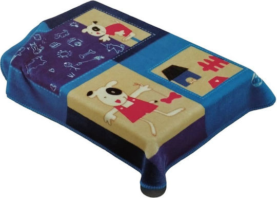 Manterol Casa Decke Babydecken Kinderbett Samt Blau Blue 130x100cm