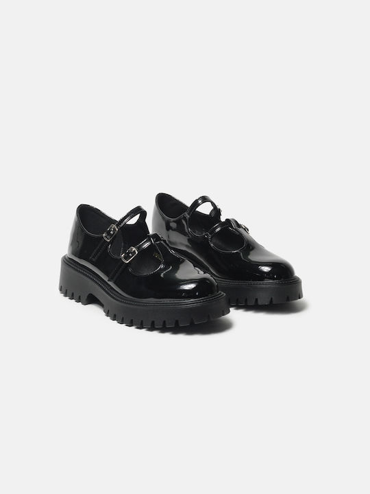 InShoes Patent Leather Women's Loafers in Black Color