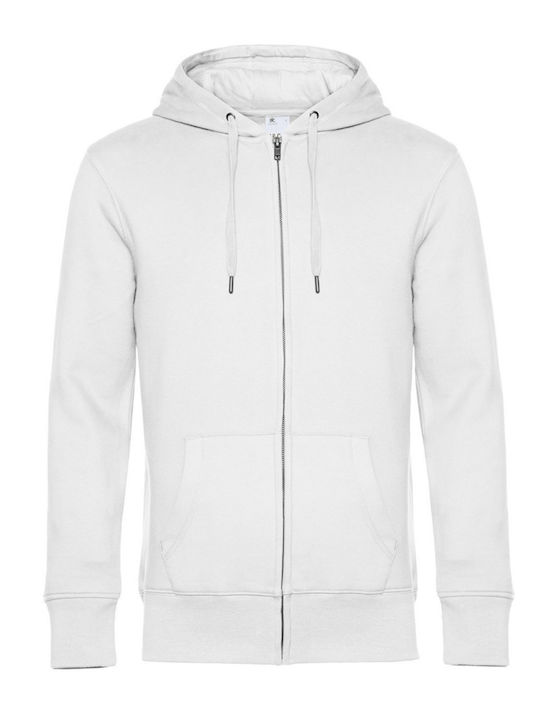 P-Line Men's Sweatshirt Jacket with Hood white