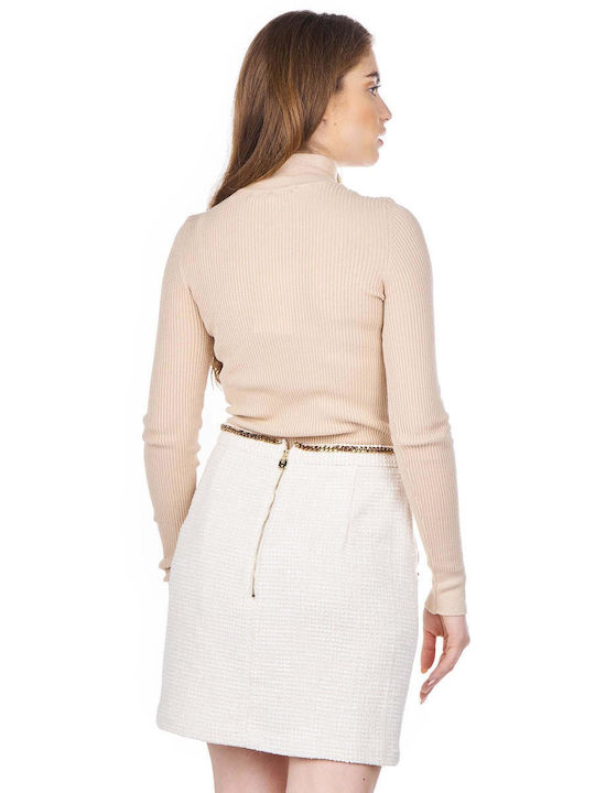 Only Damen Langarm Pullover Rollkragen Beige