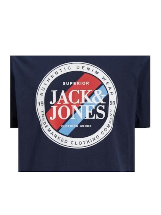 Jack & Jones Ανδρικό T-shirt Κοντομάνικο Navy Μπλε