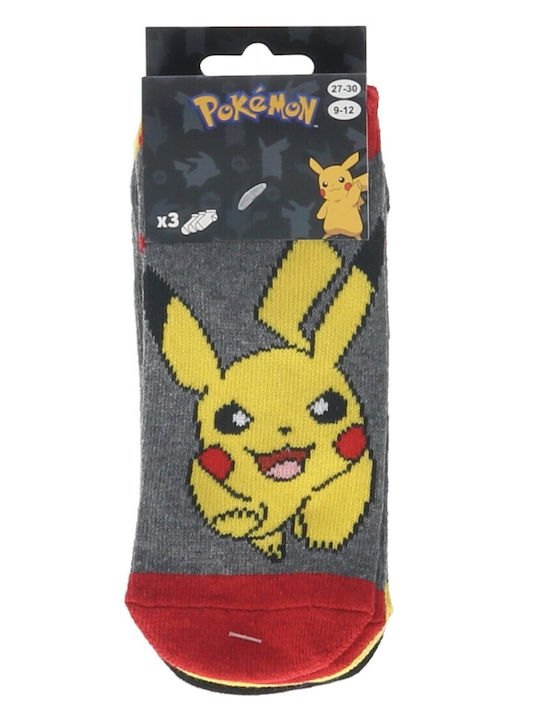 Kids' Ankle Socks Pokémon dark grey 3 Pairs