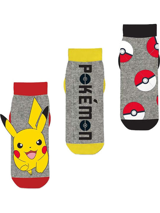 Детски къси чорапи Pokémon dark grey 3 Чифта