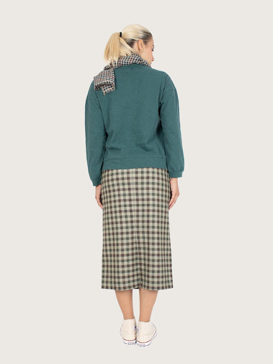 Indi & Cold Pencil Midi Skirt in Green color