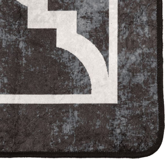 vidaXL Anti-slip Rug Rectangular Black and White
