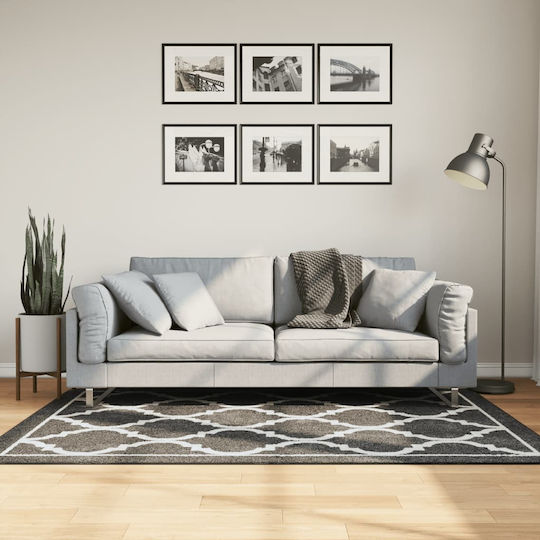 vidaXL Anti-slip Rug Rectangular Black and White