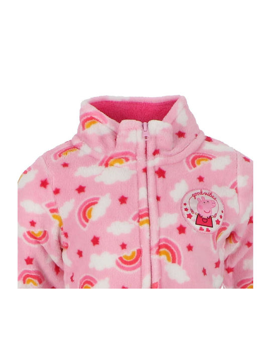 Kids Cardigan Fleece Pink