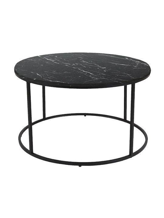 Round Coffee Table Emilian Black Marble L60xW60xH42cm