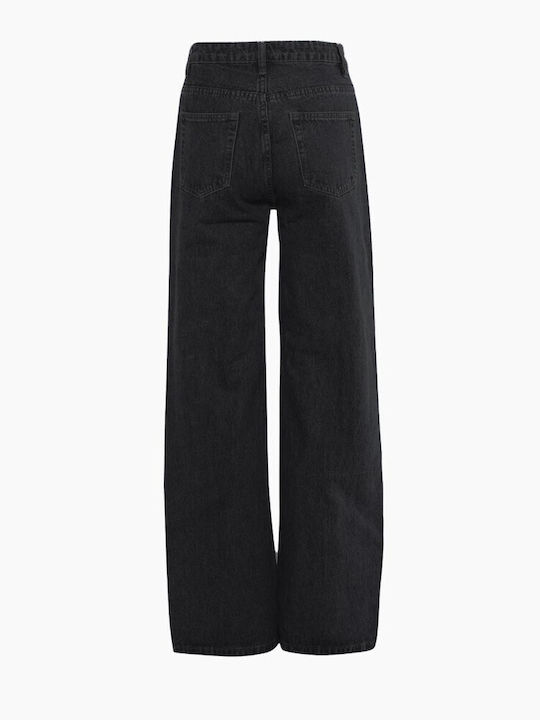 24 Colours Women's Jean Trousers in Straight Line Black