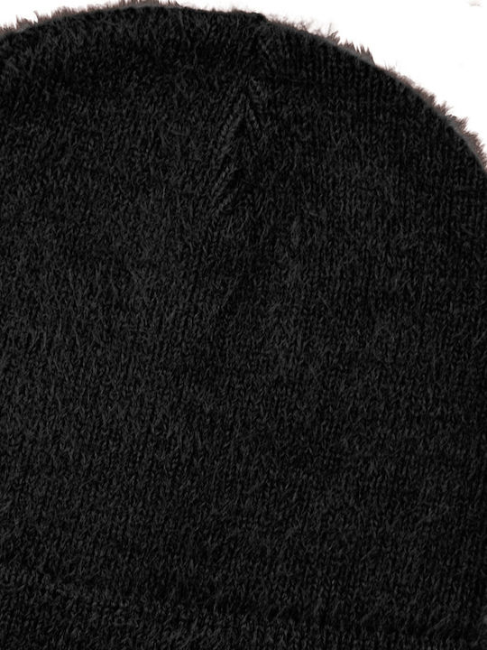 Stamion Beanie Γυναικείος Σκούφος Πλεκτός σε Μαύρο χρώμα