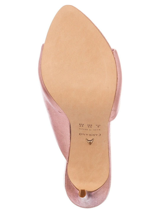 Leather Mules with Thin High Heel Gomma