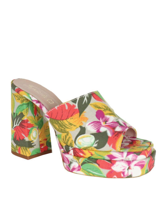 Mules mit Chunky Hoch Absatz