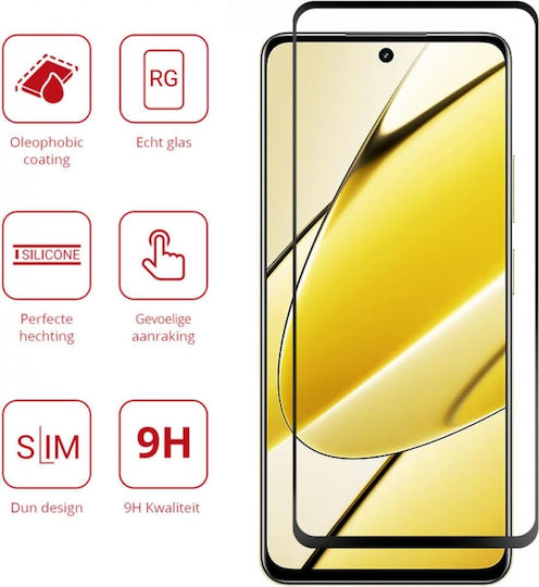 Rosso Vollflächig gehärtetes Glas Schwarz (Realme 11 5G)