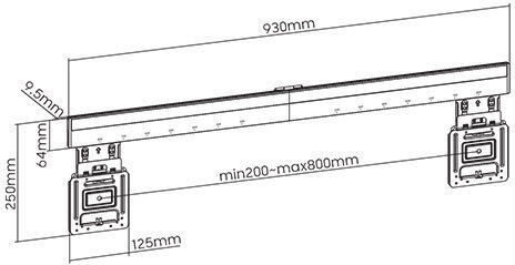 Sbox PLB-1948 Wandhalterung für Fernseher bis 100" und 75kg