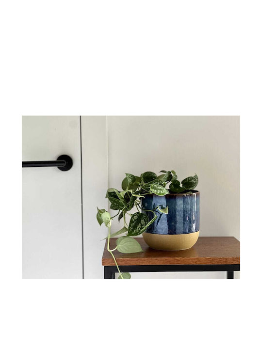 Polnix Vintage Planter Ceramic Blue 13x13x13cm.