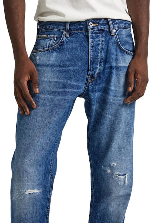 Men's Jeans Pants with Regular Tapered Fit Blue