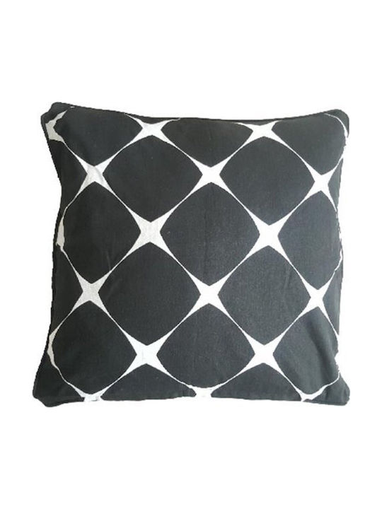 Home Design Decorative Pillow Case White-Black 45x45cm