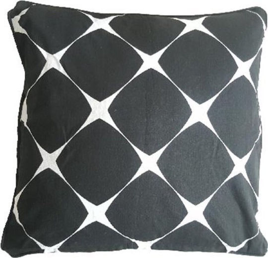 Home Design Decorative Pillow Case White-Black 45x45cm
