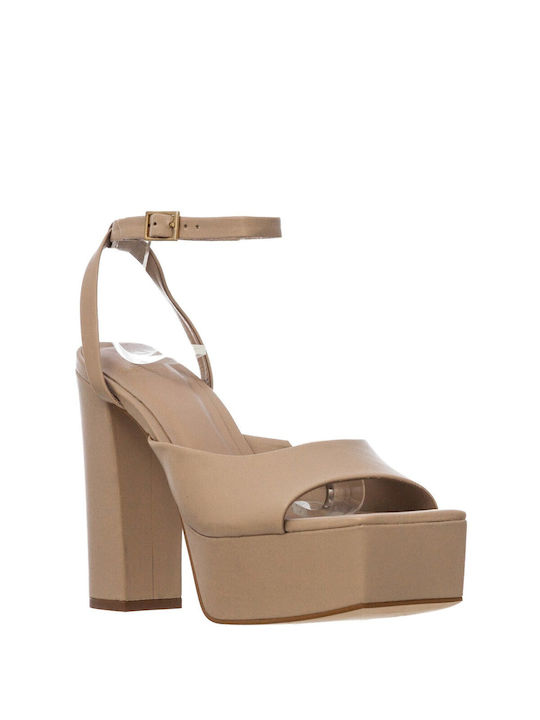 Carrano Platform Leather Women's Sandals Beige