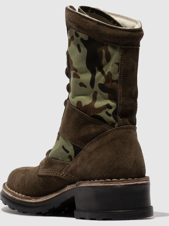 Ghete dama din piele Khaki