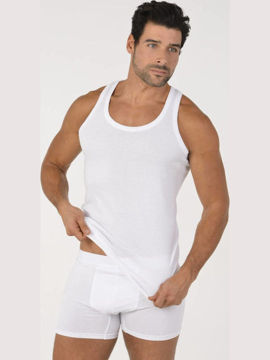 Tricou De Corp Pentru Bărbați Fără Mâneci Alb