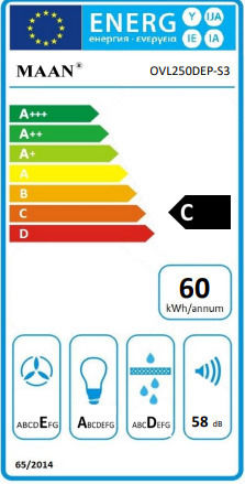 Maan Vela 2 50 Chimney Vent Hood 50cm White