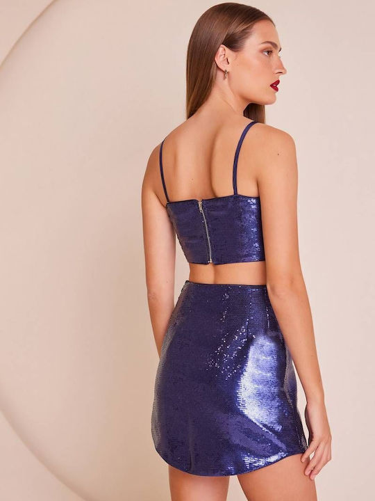 Hanes Ψηλόμεση Mini Φούστα Μπλε
