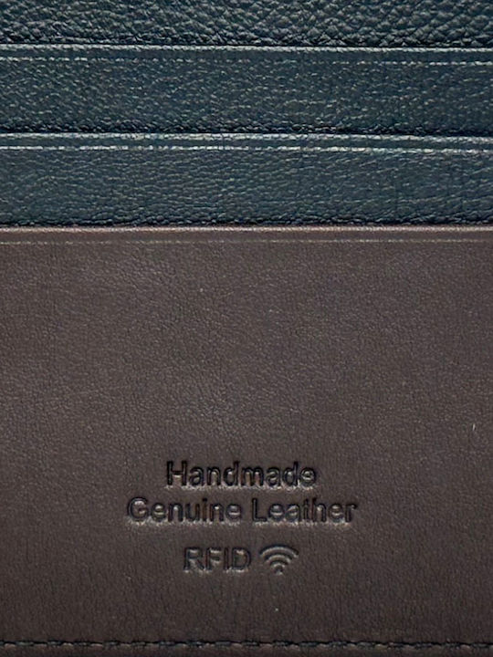 Δερμάτινο Ανδρικό Πορτοφόλι Καρτών με RFID Καφέ