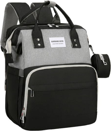Queen Mother Wickeltasche-Wickelrucksack Schwarz