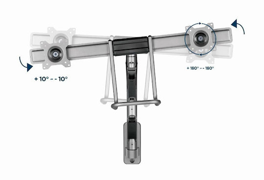 Gembird Επιτοίχια Βάση για 2 Οθόνες έως 32" (MA-WA2-02)