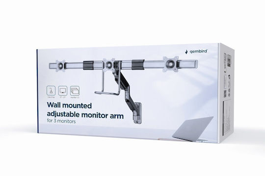 Gembird Wall Mounted Stand for 2 Monitors up to 27" (MA-WA3-01)