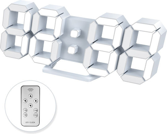 EDUP Ceas De Masă Digital Led Cu Ceas Deșteptător Alb EH-LED1302